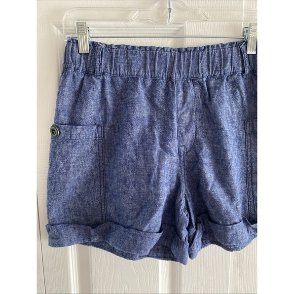 Hei Hei Womens Anthropologie XS Blue Chambray Shorts Linen Blend - Picture 2 of 6